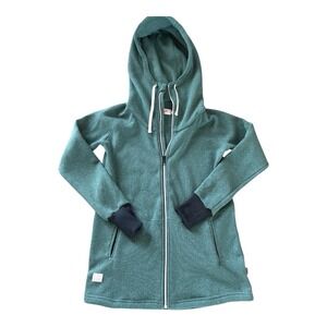 Deso Supply Co Wanderer Full Zip Hoodie Size SMALL Green Tunic Funnel Neck